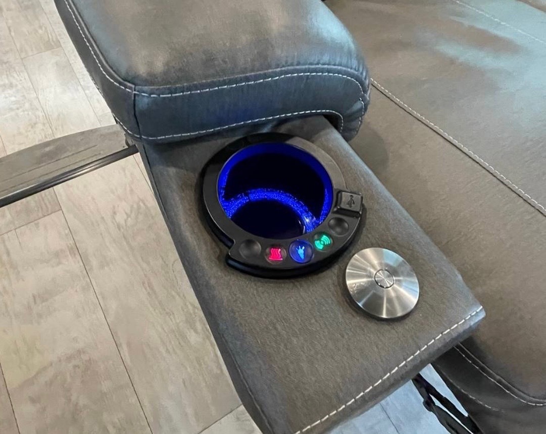 Premium LED cup holder with electronic controls